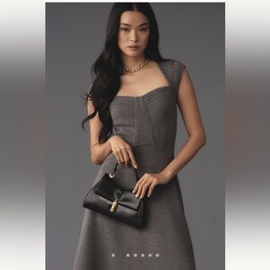 Anthropologie Heathered Sweetheart Scuba MIDI Dress